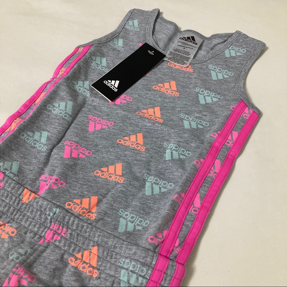 Adidas cute colorful neon colors pink romper - Picture 4 of 7